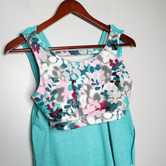 Joe Fresh Activewear Tank Top Built-in Sports Bra Black Stretch Athletic Yoga - Picture 7 of 9